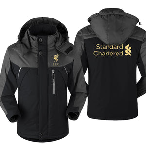 Mo Salah Never Give Up Liverpool Winter parka men plus velvet warm windproof coats mens hooded jackets men's outwear overcoat