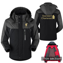 Load image into Gallery viewer, Mo Salah Never Give Up Liverpool Winter parka men plus velvet warm windproof coats mens hooded jackets men&#39;s outwear overcoat