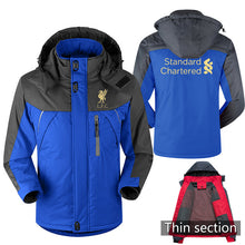 Load image into Gallery viewer, Mo Salah Never Give Up Liverpool Winter parka men plus velvet warm windproof coats mens hooded jackets men&#39;s outwear overcoat