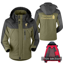Load image into Gallery viewer, Mo Salah Never Give Up Liverpool Winter parka men plus velvet warm windproof coats mens hooded jackets men&#39;s outwear overcoat