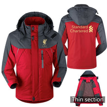 Load image into Gallery viewer, Mo Salah Never Give Up Liverpool Winter parka men plus velvet warm windproof coats mens hooded jackets men&#39;s outwear overcoat