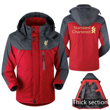 Load image into Gallery viewer, Mo Salah Never Give Up Liverpool Winter parka men plus velvet warm windproof coats mens hooded jackets men&#39;s outwear overcoat