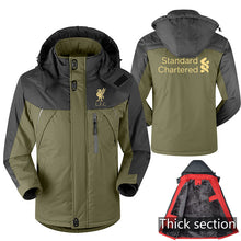 Load image into Gallery viewer, Mo Salah Never Give Up Liverpool Winter parka men plus velvet warm windproof coats mens hooded jackets men&#39;s outwear overcoat