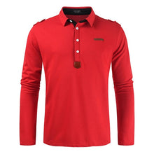 Load image into Gallery viewer, New Brand Men&#39;s Solid Long Sleeve Polo Shirt Men Autumn Full Sleeve Warm Shirts Casual Pocket Tops Plus Size Turn-down Collar