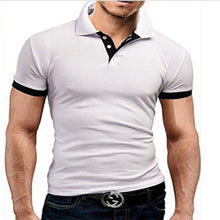 Load image into Gallery viewer, Mens Polo Shirt 2019 New Summer Short Sleeve Turn-over Collar Slim Tops Casual Breathable Solid Business Shirt