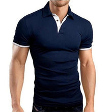 Load image into Gallery viewer, Mens Polo Shirt 2019 New Summer Short Sleeve Turn-over Collar Slim Tops Casual Breathable Solid Business Shirt