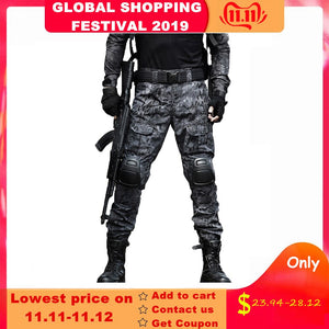 Tactical Pants Cargo Pants Men Military Knee Pad SWAT Army Airsoft Camouflage Clothes Hunter Field Work Combat Trouser Woodland