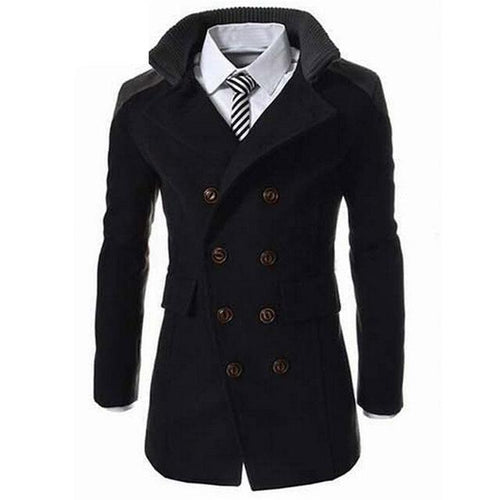 TANG 2019 Hot Sale New Brand Men Coat Autumn Winter Men Coat Jackets Turn Down Collar Long Sleeve Button Pockets