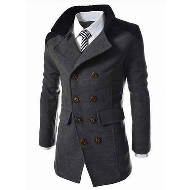 TANG 2019 Hot Sale New Brand Men Coat Autumn Winter Men Coat Jackets Turn Down Collar Long Sleeve Button Pockets