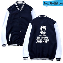 Load image into Gallery viewer, Johnny Hallyday baseball Jacket men/women uniform coat winter fashion sweatshirt warm hip hop college women Jackets clothes