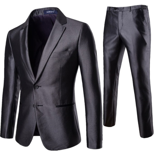 Mens Wedding Groom Suits With Pants 2018 Brand New Single Breasted 2 Piece Suit (Jacket+Pants) Men Business Suit Costume Homme