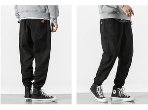 2019 Winter Bib Overall Men Jogger Pants Warm High Street Casual Pants Cargo Hip Hop Trousers Teenage Wool Sweatpants Brushed