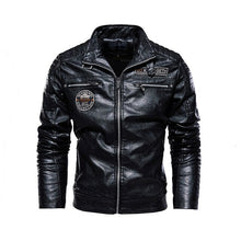 Load image into Gallery viewer, English Details European Code Men&#39;s Wear Leather Jacket Man Pu Loose Coat Locomotive Serve Increase Down Leather Clothing Male