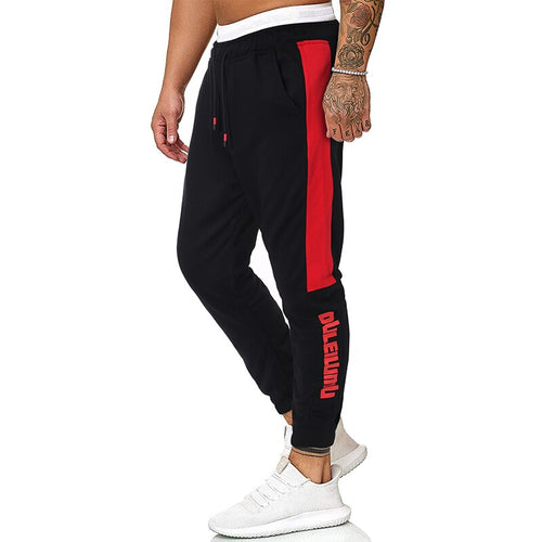 MJARTORIA 2019 Men Trousers Full Length Casual Fashion Solid Color Splicing Long  Slim Pants Streetwear Joggers Trousers  Homme
