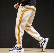 Load image into Gallery viewer, Autumn and winter m-6xl Japanese men&#39;s large splicing pure cotton fleece Harlem Sweatpants