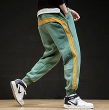 Load image into Gallery viewer, Autumn and winter m-6xl Japanese men&#39;s large splicing pure cotton fleece Harlem Sweatpants
