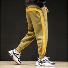 Load image into Gallery viewer, Autumn and winter m-6xl Japanese men&#39;s large splicing pure cotton fleece Harlem Sweatpants