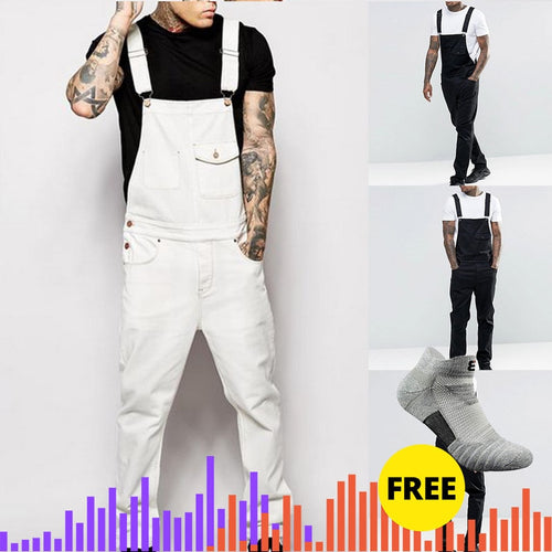 Adisputent Men Casual Loose Fit Pants Cargo Bib Overalls Multi Pocket Trousers Jumpsuits Male Spring Autumn Solid Slim Fit