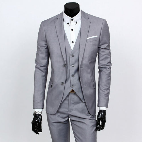 New 3pcs Wedding Suits for Men Three-piece Suit Slim Korean Casual Suit Business Dress Groom Wedding Dress Groomsmen Clothes