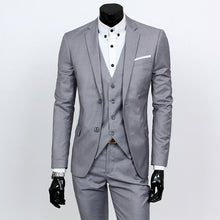 Load image into Gallery viewer, New 3pcs Wedding Suits for Men Three-piece Suit Slim Korean Casual Suit Business Dress Groom Wedding Dress Groomsmen Clothes
