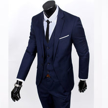 Load image into Gallery viewer, New 3pcs Wedding Suits for Men Three-piece Suit Slim Korean Casual Suit Business Dress Groom Wedding Dress Groomsmen Clothes