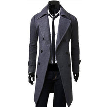 Load image into Gallery viewer, Fashion Men&#39;s Trench Coat Warm Thicken Jacket Woolen Peacoat Long Overcoat Tops