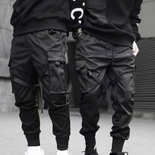 Load image into Gallery viewer, Men Cargo Pants Ribbons Harem Joggers Harajuku Sweatpant Hip Hop Trousers GDD99