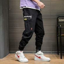 Load image into Gallery viewer, 2019 Men Multi-pocket Elastic Waist Design Harem Pant Street Punk Hip Hop Red Casual Trousers Joggers HKJ1