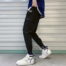 Load image into Gallery viewer, 2019 Men Multi-pocket Elastic Waist Design Harem Pant Street Punk Hip Hop Red Casual Trousers Joggers HKJ1
