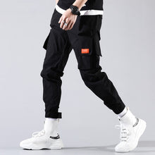 Load image into Gallery viewer, 2019 Men Multi-pocket Elastic Waist Design Harem Pant Street Punk Hip Hop Red Casual Trousers Joggers HKJ1