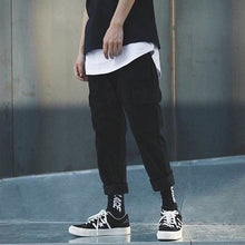 Load image into Gallery viewer, 2019 Men Multi-pocket Elastic Waist Design Harem Pant Street Punk Hip Hop Red Casual Trousers Joggers HKJ1
