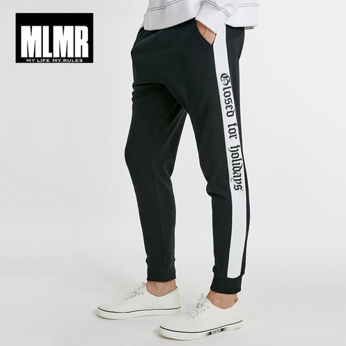 MLMR Men's Autumn Men Pants Letter Print Spliced Sweatpants Trousers Men Track Pants | 218314527