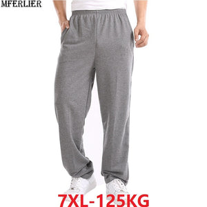men simple cheap sports pants big size 7XL 8XL man summer black elasticity pants casual mens home pants Straight Trousers cotton