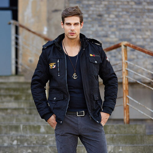 2018 Men Youth Hooded Jacket Casual Fashion Tooling Jacket Comfortable Soft Slim Fit MEN'S Coat