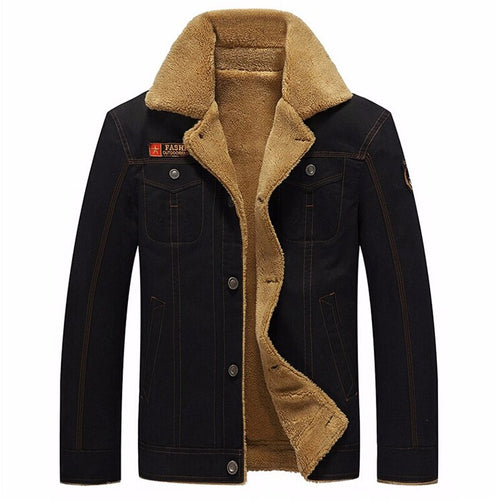 Winter Jacket Men Military Outerwear Tactical Air Force Pilot Bomber Jackets Mens Fur Collar jeans Coats 5XL jaqueta masculino
