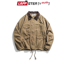 Load image into Gallery viewer, LAPPSTER Men Harajuku Vintage Bomber Jacket 2019 Mens Green Cargo Jacket Windbreaker Pockets Hip Hop Streetwear Fashions Coats