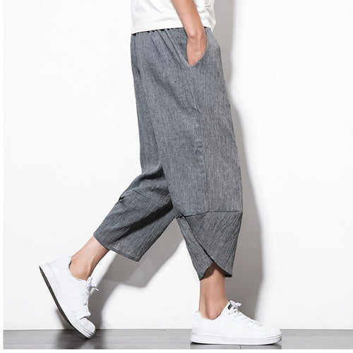 Plus Size Cotton Linen Harem Pants Men Jogger Pants 2019 Male Casual Summer Track Pants Trousers