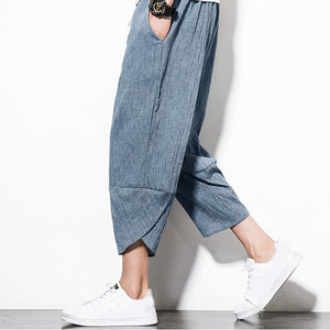 Plus Size Cotton Linen Harem Pants Men Jogger Pants 2019 Male Casual Summer Track Pants Trousers