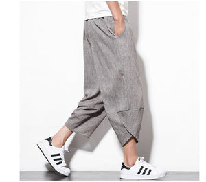 Plus Size Cotton Linen Harem Pants Men Jogger Pants 2019 Male Casual Summer Track Pants Trousers