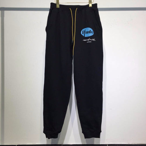 Latest High Quality RHUDE Sweatpants riri zipper Fashion Men Women Hip Hop Drawstring Leisure Trousers Cotton RHUDE Pants