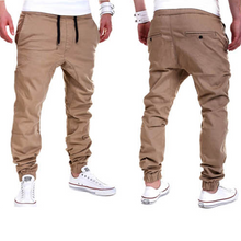 Load image into Gallery viewer, Men Long Pants Solid Black Color Drawstring Mid Waist Loose Casual Style Sutumn Autumn Wear Trousers Cross Pants Fashion /-