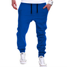 Load image into Gallery viewer, Men Long Pants Solid Black Color Drawstring Mid Waist Loose Casual Style Sutumn Autumn Wear Trousers Cross Pants Fashion /-