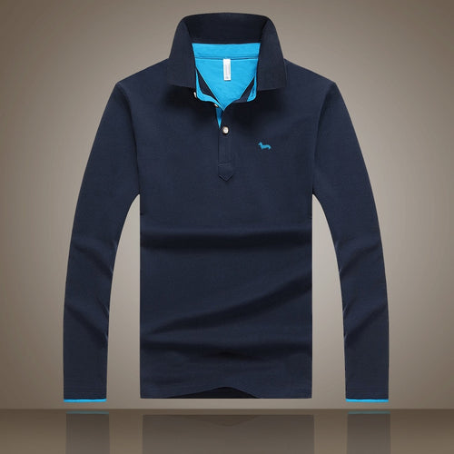 2019 New men embroidery harmont Long-sleeve Polo Shirt Plus 6 Colors Casual Turn-down Collar Polo Good Quality Polo Shirt blaine