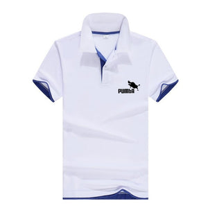 2019 brand new fashion men's printing Polo shirt lapel short sleeve fitness men's polo shirt custom white black gray navy