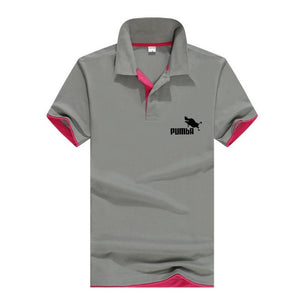2019 brand new fashion men's printing Polo shirt lapel short sleeve fitness men's polo shirt custom white black gray navy