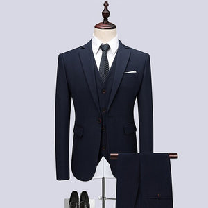 MarKyi 2019 High Quality Suits 3 Pieces (Jacket+Pant+Vest) Black Classic Suit For Men Terno Masculino Slim Fit Mens Formal