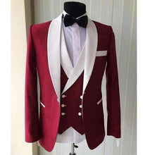 Load image into Gallery viewer, Orange 3PC Suit Men Brand New Slim Fit Business Formal Wear Tuxedo High Quality Wedding Dress Mens Suits Casual Costum Made