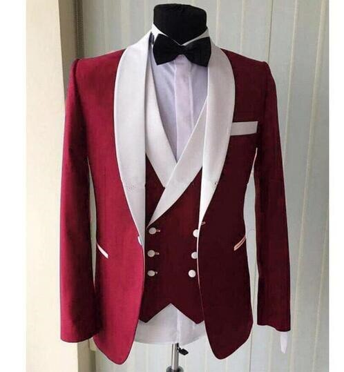 Orange 3PC Suit Men Brand New Slim Fit Business Formal Wear Tuxedo High Quality Wedding Dress Mens Suits Casual Costum Made