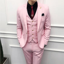 Load image into Gallery viewer, Orange 3PC Suit Men Brand New Slim Fit Business Formal Wear Tuxedo High Quality Wedding Dress Mens Suits Casual Costum Made