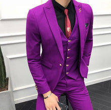 Load image into Gallery viewer, Orange 3PC Suit Men Brand New Slim Fit Business Formal Wear Tuxedo High Quality Wedding Dress Mens Suits Casual Costum Made